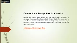 Outdoor Patio Storage Shed  Amazon.ca