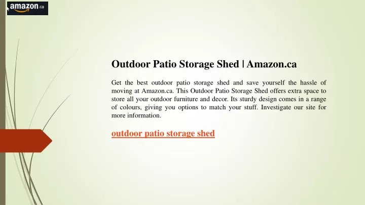 outdoor patio storage shed amazon ca get the best