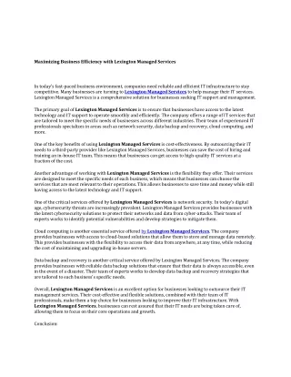 maximizing business efficiency with lexington
