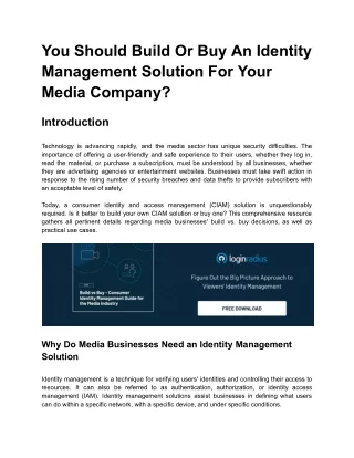 You Should Build Or Buy An Identity Management Solution For Your Media Company_