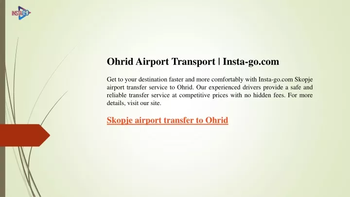 ohrid airport transport insta go com get to your