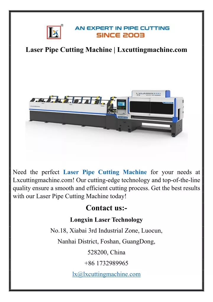 laser pipe cutting machine lxcuttingmachine com