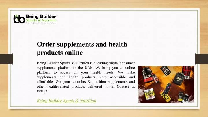 order supplements and health products online