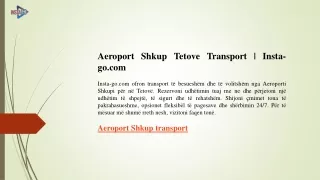 Aeroport Shkup Tetove Transport  Insta-go.com