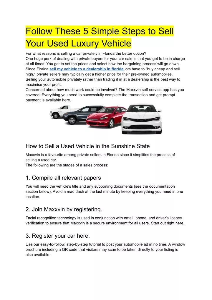 follow these 5 simple steps to sell your used