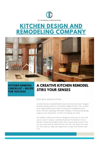 Kitchen Design and Remodeling Company | Dc Interiors & Renovations