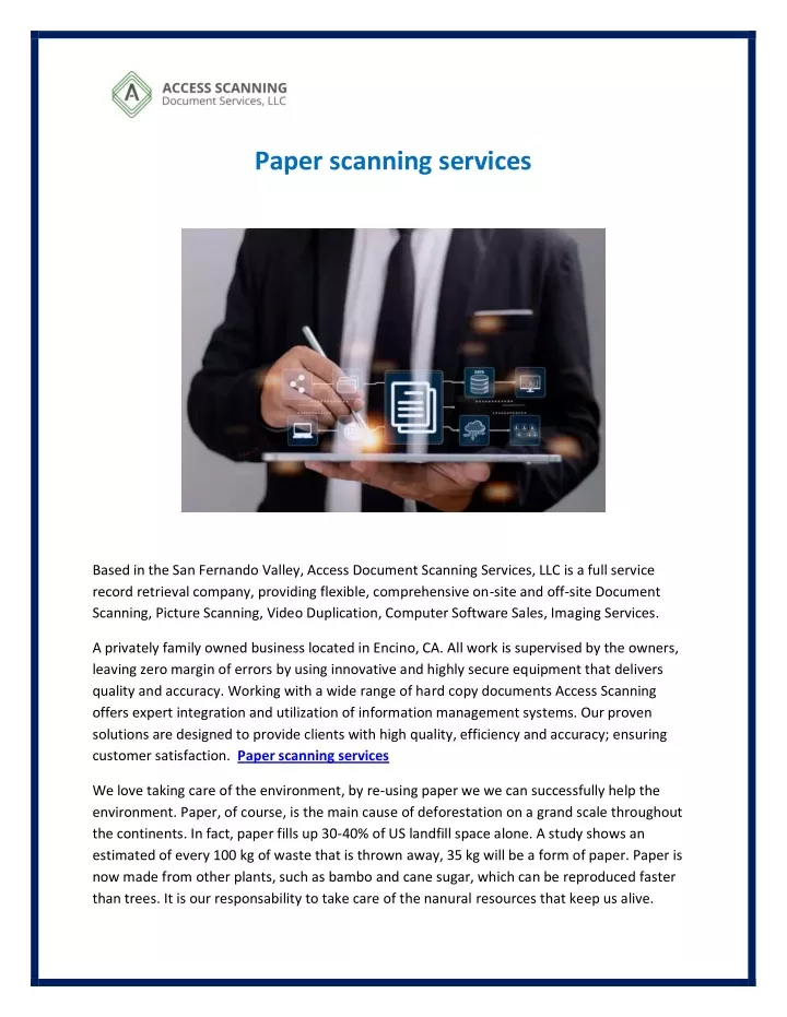 paper scanning services