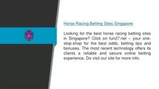 Horse Racing Betting Sites Singapore fun27.net