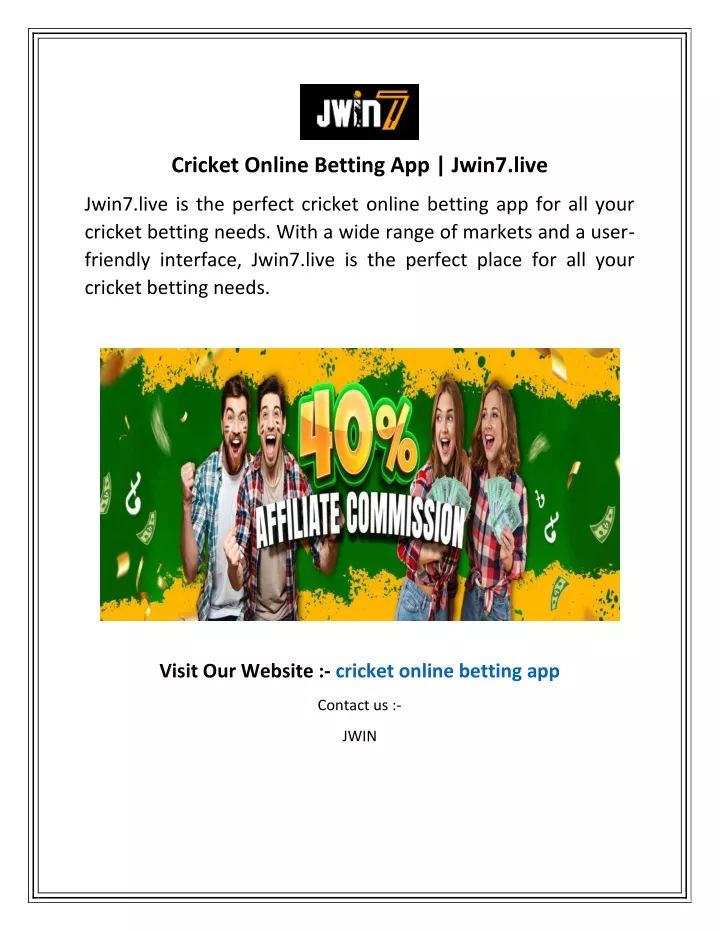 cricket online betting app jwin7 live