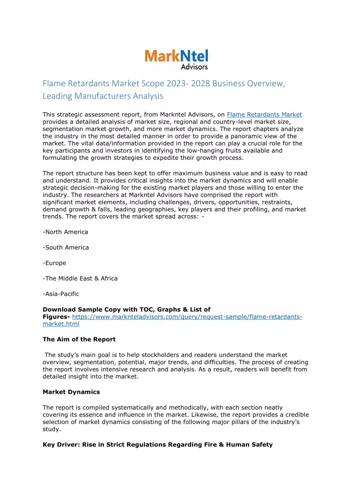 flame retardants market scope 2023 2028 business