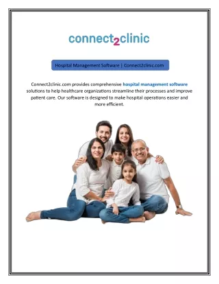 Hospital Management Software Connect2clinic.com