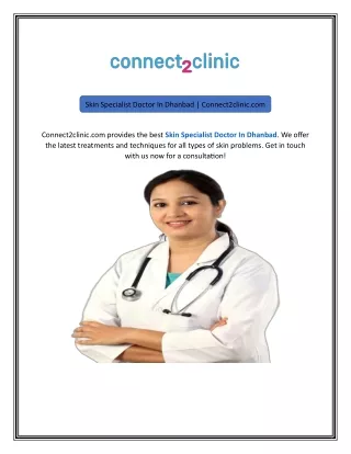 Skin Specialist Doctor In Dhanbad Connect2clinic.com