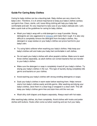 guide for caring baby clothes caring for baby