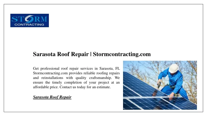 sarasota roof repair stormcontracting com