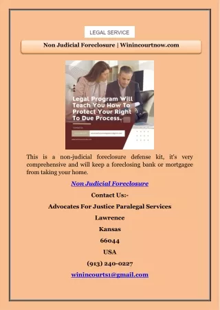 Non Judicial Foreclosure | Winincourtnow.com