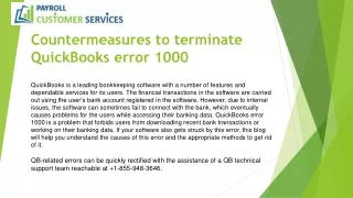 Countermeasures to terminate QuickBooks error 1000