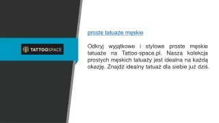 Proste męskie tatuaże  Tattoo-space.pl