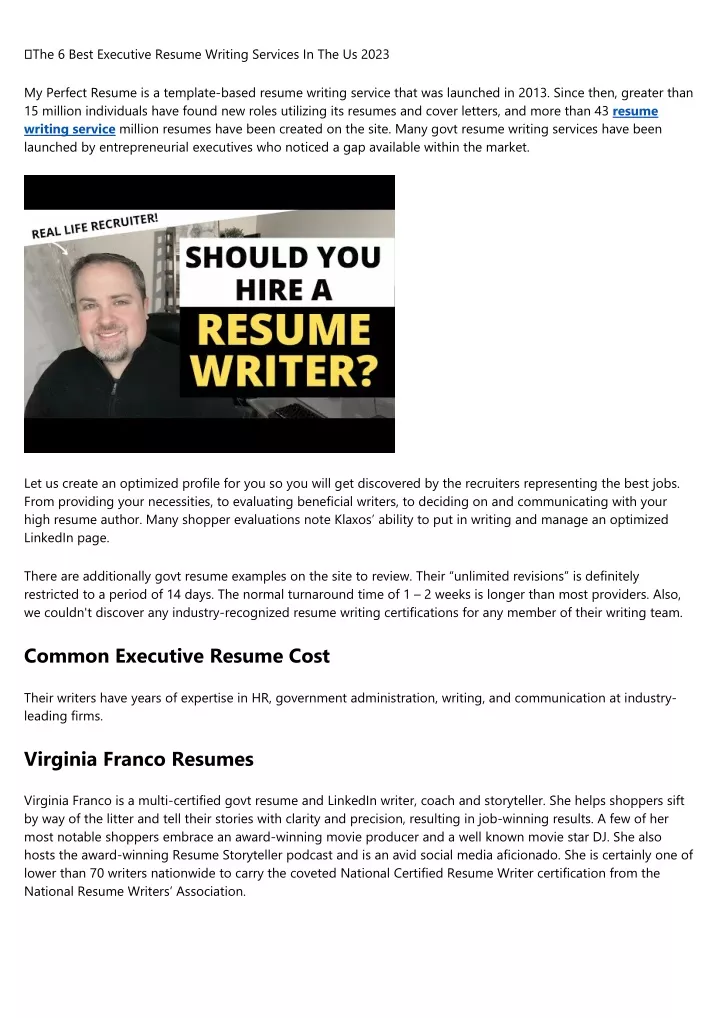 the 6 best executive resume writing services