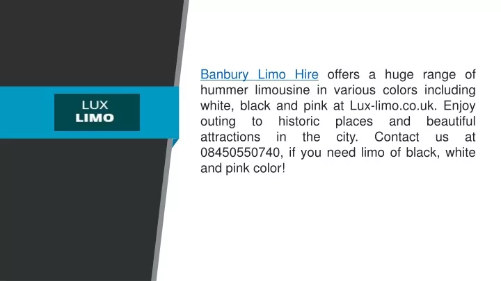 banbury limo hire offers a huge range of hummer