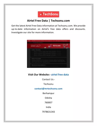 airtel free data techsonu com