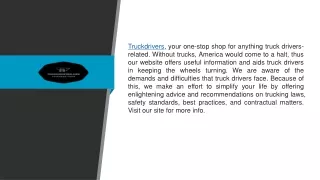 Want To Hire A Truck Driver