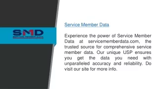 service member data experience the power