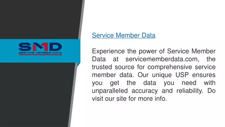 service member data experience the power