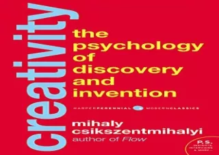 ✔EPUB DOWNLOAD❤ Creativity: Flow and the Psychology of Discovery and Invention f