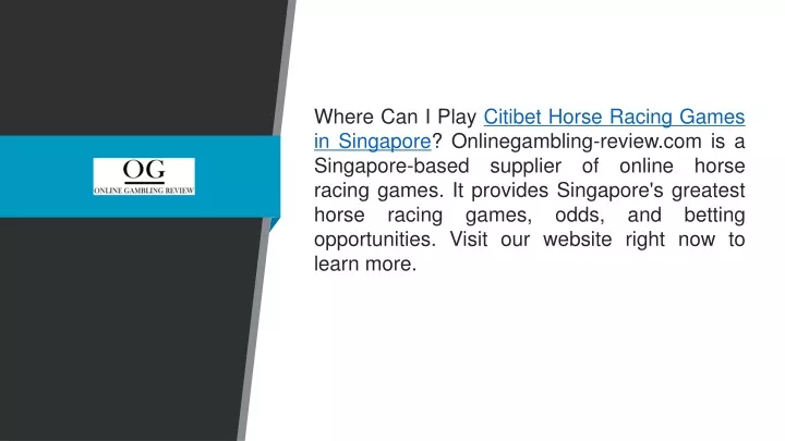 where can i play citibet horse racing games