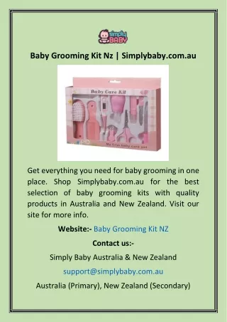 Baby Grooming Kit Nz  Simplybaby.com