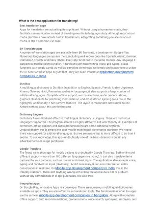 what is the best application for translating