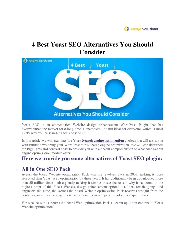 4 best yoast seo alternatives you should consider