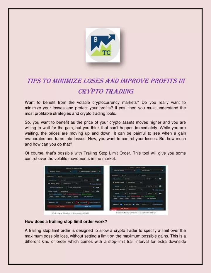 tips to minimize loses and improve profits