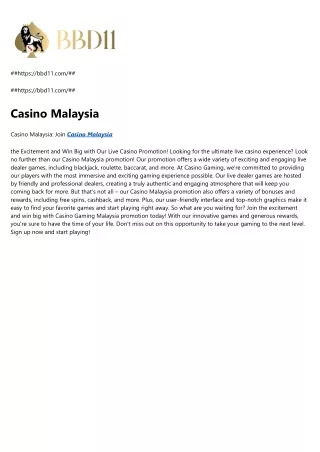 Casino Malaysia