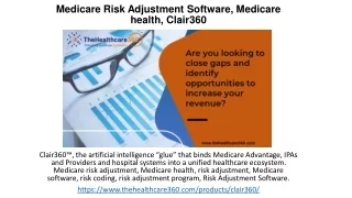 Medicare Risk Adjustment Software, Medicare health