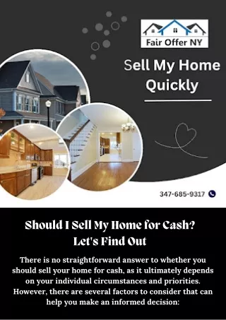 Should I Sell My Home for Cash Let's Find Out