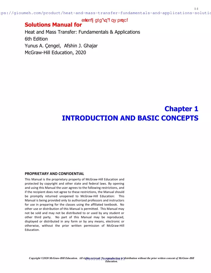 solutions manual for heat and mass transfer