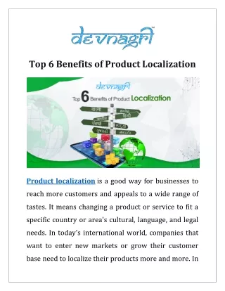 top 6 benefits of product localization