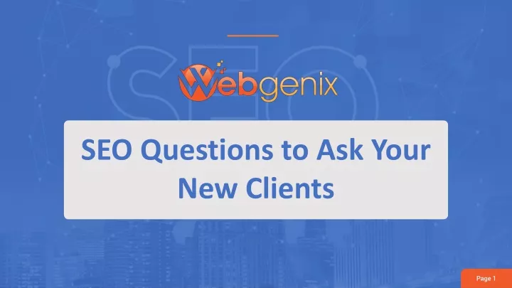 seo questions to ask your new clients