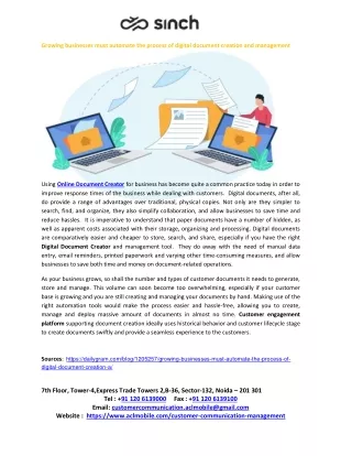 Growing businesses must automate the process of digital document creation and management