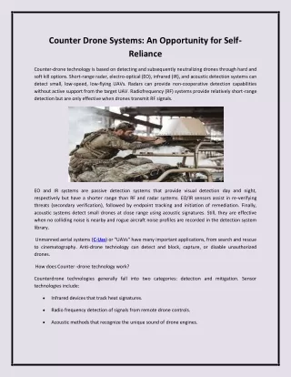 counter drone systems an opportunity for self