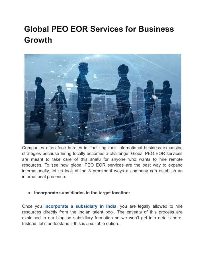 global peo eor services for business growth