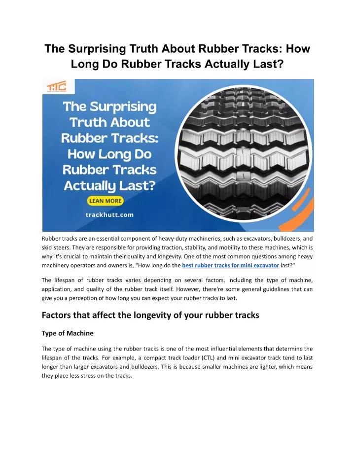 the surprising truth about rubber tracks how long