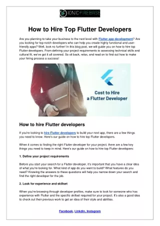 How to Hire Top Flutter Developers