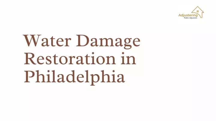 water damage restoration in philadelphia