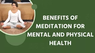 Benefits of Meditation for Mental and Physical Health