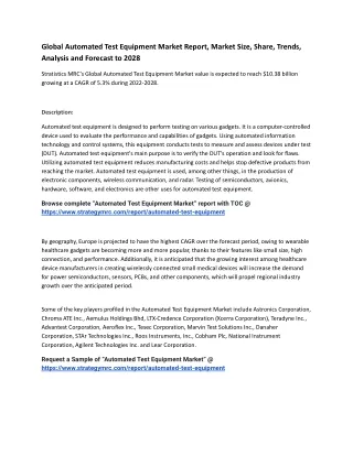global automated test equipment market report