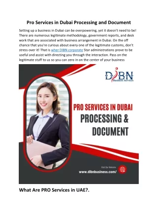 Pro Services in Dubai Processing and Document