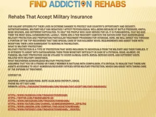 rehabs that accept military insurance