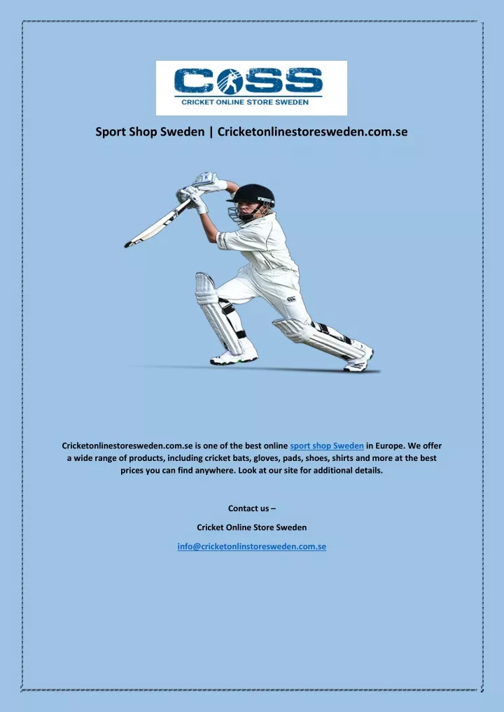 sport shop sweden cricketonlinestoresweden com se